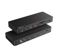 imokin Thunderbolt 4 Dock - Estación de acoplamiento dual para MacBook con carga de 85 W, 3 puertos TB4 de 40 Gb/s, USB-A/C, Ethernet de 2.5 GbE, audio, SD para portátil USB C