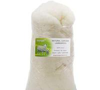 iMongol Fibra de hilo de lana merino de cordero cardado peinado para necesitar relleno de fieltro, blanco natural sin teñir, súper limpio, finura 19um (56.7 g, lana peinada)