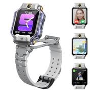 imoo X10 Smartwatch para Niños, Llamadas 4G Video y Rastreador GPS en Tiempo Real, HD de 1.6'' con Cámaras Duales Divididas, Monitor de Ritmo Cardíaco, Modos Deportivos con Kit de Accesorios(Gris)