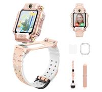 imoo X10 Smartwatch Reloj Teléfono para Niños - Cám Duales Abatibles y Desmontables, 4G Banda Global, Resistencia al Agua 20m, GPS IA, Video/Llamadas de Voz, Función Seguridad (Rosa)
