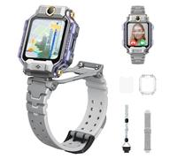 imoo X10 Smartwatch Reloj Teléfono para Niños - Cám Duales Abatibles y Desmontables, 4G Banda Global, Resistencia al Agua 20m, GPS IA, Video/Llamadas de Voz, Función Seguridad (Gris Claro)