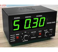 IMOSEI Temporizador de gimnasio profesional, temporizador de intervalo de boxeo clásico, con pantalla LED, 1-12 rondas de desafío y zumbador ajustable, entrenamiento de 30 a 10 minutos y tiempo de