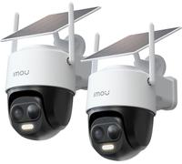 Imou 2K Cámara Vigilancia WiFi Exterior Solar 2-Pack, Cámara Sin Cable de Batería Duración de 365 Días de 5000mAh, Visión Nocturna en Color, Detección de Humana, Cell PT 2C