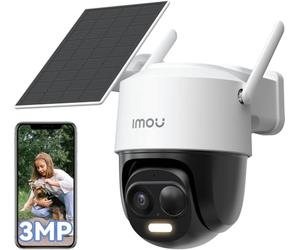 Imou 2K Cámara Vigilancia WiFi Exterior Solar, Cámara Sin Cable de Batería Duración de 365 Días de 5000mAh, Visión Nocturna en Color, Detección de Humana, Cell PT 2C 3MP y Panel Solar