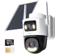 Imou 3K+3K Cámara Vigilancia Exterior Solar Doble Lente Sin Cable, 4G LTE/WiFi Conexión Dual, Grabación 24/7 AOV, Batería 10000mAh, Detección Humana, Incluye Sim y Tarjeta SD, AOV Dual