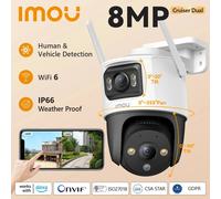 IMOU Cruiser Dual 8MP 3 + 5 lente Dual cámara de seguridad exterior PT cámara IP CCTV inteligente para el hogar cámara de vigilancia de detección de vehículos