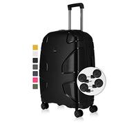 IMPACKT Estuche rígido IP1 de 4 Ruedas de Material Reciclado con 6 años de garantía; Estuche de Viaje sostenible con Ruedas Intercambiables, Negro, 67 cm (Größe M), Informal