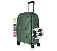 IMPACKT Maleta rígida IP1 de 4 Ruedas de Material Reciclado con Ruedas de Clic Intercambiables, Deepseagreen, 76 cm (Größe L), Casual