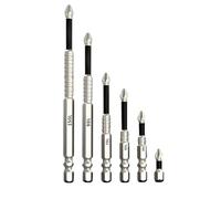 Impact Resistant Non Slip Screwdriver Drill Bit Set, Strong Magnetized Alloy Steel Bits with 1/4 Inch Hex Shank, Multiple Lengths for Impact Driver Electric Drill Repair Construction DIY