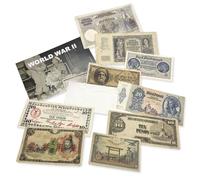 IMPACTO COLECCIONABLES | 10 Billetes Auténticos de la Segunda Guerra Mundial - Emitidos por Aliados y Eje | Incluye Certificado de Autenticidad Coleccionistas.