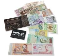 IMPACTO COLECCIONABLES | Colección de 15 Billetes Auténticos de 15 Países Diferentes - Sin Repeticiones, Desmonetizados y Originales | Ideal para Coleccionistas, Incluye Certificado de Autenticidad