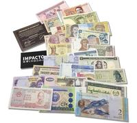 IMPACTO COLECCIONABLES | Colección de 25 Billetes Auténticos de 25 Países Diferentes - Sin Repeticiones, Desmonetizados y Originales | Ideal para Coleccionistas, Incluye Certificado de Autenticidad
