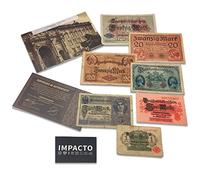IMPACTO COLECCIONABLES | Colección de 7 Billetes del Imperio Alemán en la Primera Guerra Mundial 1914-1918 | Billetes Históricos Papiermark de Préstamo del Estado | Incluye Certificado de Autenticidad