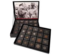 IMPACTO COLECCIONABLES | Colección de Lujo con 40 Monedas Auténticas de la Segunda Guerra Mundial (1925-1945) - Utilizadas por los Aliados y Potencias del Eje | Incluye Certificado de Autenticidad