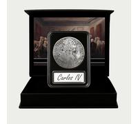 IMPACTO COLECCIONABLES | Moneda española auténtica de 8 Reales, el Primer dólar de América | Carlos IIII (1793-1808) | Coleccionable histórico Certificado en Estuche Protector