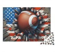 Impacto de fútbol Americano, Rompecabezas de 1000 Piezas Regalo navideño para Adultos, fútbol Americano, Bandera de EE. UU., Deporte, Premium Calidad, desafiante, Alivio del estrés, 52x38cm/1000pzas