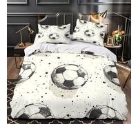 Impacto del balón de fútbol Funda de Edredón Impresión 3D Suave 3 Piezas Cremallera Oculta con Fundas de Almohada Antibacteriana Estilo dinámico deportivo Funda Edredon for jóvenes King（220x240cm）