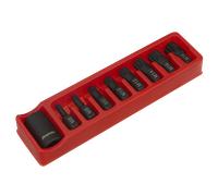 Impacto Eje Nervado Y Juego de Soporte 9pc 1.3cmSq Conducir AK5611 Sealey Nuevo