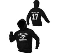 Impacto Gráfico Inspirado en Vampiros Místicos ¡Sudadera con Capucha Salvatore 17, Negro, XL