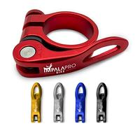 IMPALAPRO Abrazadera para Silla de Bicicleta Con Palanca de Liberación Rápida - Cierre Sillín Bicicleta Montaña (Rojo, 31,8mm)
