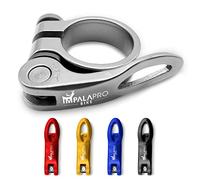 IMPALAPRO Bike Cierre Sillín con Palanca Liberación Rápida- Abrazadera para Silla de Bicicleta - Cierre Tija Sillin - Cierre Sillin Bicicleta Montaña - Cierre Rápido Sillín (Plateado, 31,8mm)