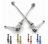 IMPALAPRO Bike Cierres Rápidos de Titanio - Pinchos de Liberación Rápida de Aleación de Titanio - Cierre Eje Pasante Rueda Bicicleta - Cierre Rapido Bicicleta (Plateado)