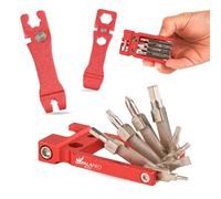 IMPALAPRO Multiherramienta bicicleta 20 en 1 ultraligera y compacta (117,5g) fabricada con aleación de Cromo-Vanadio (CRV) - Kit Herramientas Bicicleta MTB incluye tronchacadenas bicicleta (Rojo)