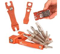 IMPALAPRO Multiherramienta bicicleta 20 en 1 ultraligera y compacta (117,5g) fabricada con aleación de Cromo-Vanadio (CRV) - Kit Herramientas Bicicleta MTB incluye tronchacadenas bicicleta (Naranja)
