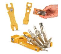 IMPALAPRO Multiherramienta bicicleta 20 en 1 ultraligera y compacta (117,5g) fabricada con aleación de Cromo-Vanadio (CRV) - Kit Herramientas Bicicleta MTB incluye tronchacadenas bicicleta (Dorado)