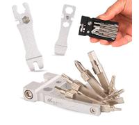 IMPALAPRO Multiherramienta bicicleta 20 en 1 ultraligera y compacta (117,5g) fabricada con aleación de Cromo-Vanadio (CRV) - Kit Herramientas Bicicleta MTB incluye tronchacadenas bicicleta (Gris)
