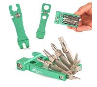 IMPALAPRO Multiherramienta bicicleta 20 en 1 ultraligera y compacta (117,5g) fabricada con aleación de Cromo-Vanadio (CRV) - Kit Herramientas Bicicleta MTB incluye tronchacadenas bicicleta (Verde)