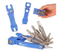 IMPALAPRO Multiherramienta bicicleta 20 en 1 ultraligera y compacta (117,5g) fabricada con aleación de Cromo-Vanadio (CRV) - Kit Herramientas Bicicleta MTB incluye tronchacadenas bicicleta (Azul)