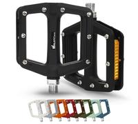 IMPALAPRO - Pedales Bicicleta con Reflectantes - Pedal para Bici con Reflectores - Pedales Plataforma de Nylon Antideslizante - Pedales MTB Carretera City BMX E-Bike - 9/16 Pulgadas (Negro)