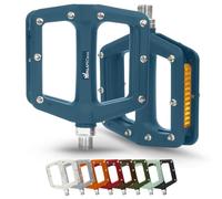 IMPALAPRO - Pedales Bicicleta con Reflectantes - Pedal para Bici con Reflectores - Pedales Plataforma de Nylon Antideslizante - Pedales MTB Carretera City BMX E-Bike - 9/16 Pulgadas (Azul)