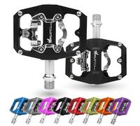 IMPALAPRO - Pedales Mixtos MTB Compatibles con Shimano SPD - Pedales MTB Mixtos de Doble Función Pedales Plataforma y Pedales SPD - 3 Rodamientos Sellados - 9/16 Pulgadas (Negro)