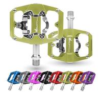 IMPALAPRO - Pedales Mixtos MTB Compatibles con Shimano SPD - Pedales MTB Mixtos de Doble Función Pedales Plataforma y Pedales SPD - 3 Rodamientos Sellados - 9/16 Pulgadas (Amarillo)
