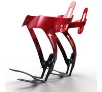IMPALAPRO Portabidones Bicicleta MTB y Carretera Aluminio Electroplated Ultraligero 26g - Soporte Botella Bicicleta con Entrada Frontal y Adaptador para Botellas de Agua Desechables (Rojo 2pc)