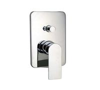 IMPALLI - Grifo mezclador de ducha empotrado de dos vías con desviador de ducha, mezclador para ducha, acabado cromado, serie 18, placa cuadrada