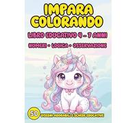Impara Colorando: Libro Educativo Kawaii per Bambini 4-7 Anni: 50 Schede Didattiche di Logica, Inglese e Scienze | Libro Educativo Prescolare con ... Scientifiche (Colora e Impara con Fox Sonny")