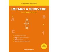 Imparo a Scrivere in Stampatello: Pregrafismo, lettere e numeri da ripassare sul rigo grande | Prime parole, traguardi e diploma | Quaderno di prescrittura per bambini dai 4 anni