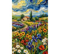 Impasto Field of Flowers Van Gogh Inspired Textured Art Journal: a DOT GRID notebook for self-expression