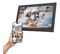 IMPECCA Marco de fotos digital de 10.1 pulgadas, HD 1280 x 800, pantalla táctil IPS, marco de fotos Wi-Fi, almacenamiento de 32 GB de hasta 50.000 fotos, rotación automática, presentación de