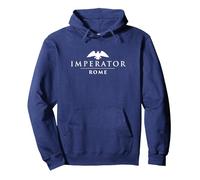 Imperator Logotipo Blanco de Roma Sudadera con Capucha, Unisex para Adultos, Azul Marino, XXL
