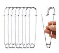 Imperdibles de Seguridad Extra Grande, 20 Pcs Premium Acero Inoxidable Safety Kilt Pins para Mantas, Faldas, Kilts, Tejidos de Punto, Manualidades, Plata