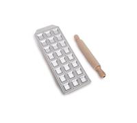 Imperia Raviolamp Línea Clásica. Molde para raviolis. 100% fabricado en Italia. Accesorio para máquina de pasta. Cortador de pasta en aluminio para pasta fresca con relleno. Con rodillo.