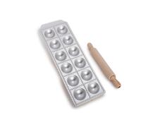 Imperia Raviolamp Línea Clásica. Molde para raviolis. 100% fabricado en Italia. Accesorio para máquina de pasta. Cortador de pasta en aluminio para pasta fresca con relleno. Con rodillo.