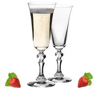 IMPERIAL Elegantes juego de copas de champán 180ml Serie 'Vintage' 2 piezas Copas de champán de vidrio cristalino aptas para lavavajillas