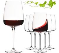 IMPERIAL glass Juego de 6 copas de vino tinto cuadradas grandes de 600 ml 'Milano' de cristal cristalino, aptas para lavavajillas