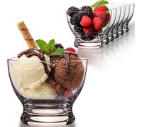 IMPERIAL glass Juego de 6 cuencos de postre, 290 ml, vasos de postre de cristal para helados, frutas y postres, bandeja de hielo estable con fondo grueso, apto para lavavajillas