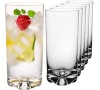 IMPERIAL glass Juego de 6 vasos de 400 ml, aptos para lavavajillas, vasos de agua de cristal cristalino sin plomo - vasos Highball con fondo ondulado
